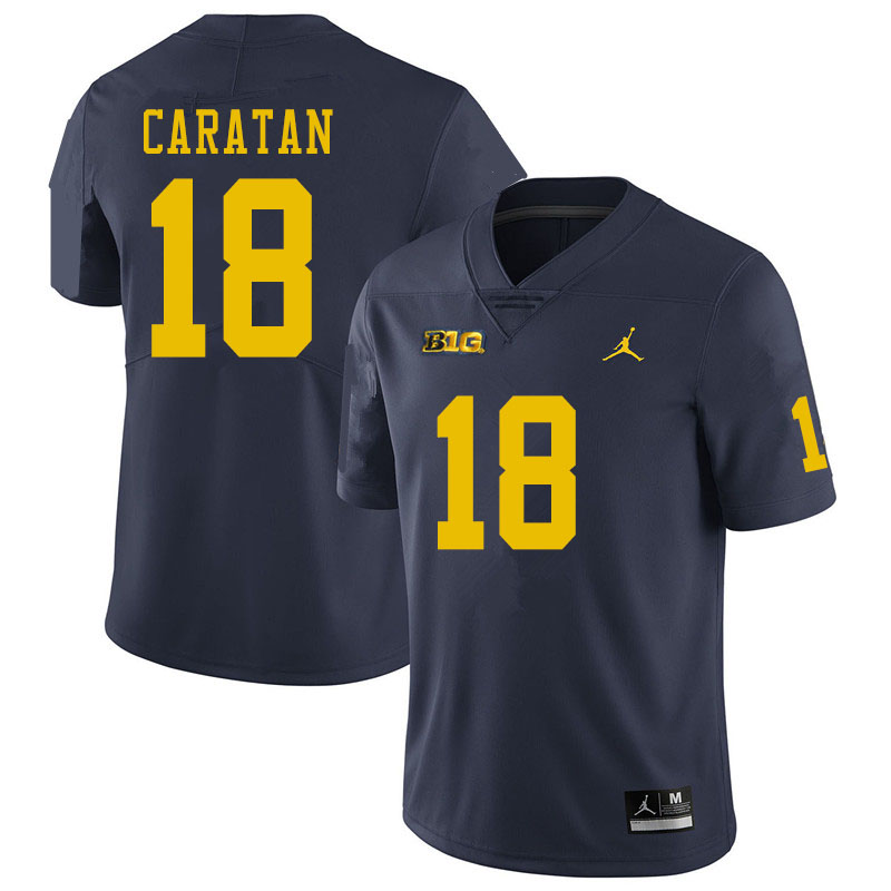 Men #18 George Caratan Michigan Wolverines College Football Jerseys Sale-Navy